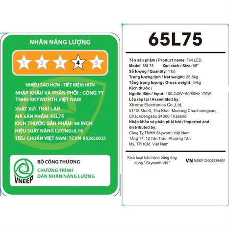 Google Tivi QLED Coocaa 4K 65 inch 65L75 Màu Đen