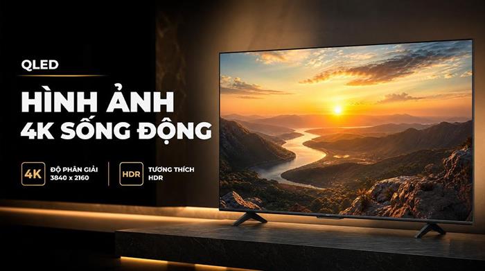 Google Tivi QLED TCL 4K 65 inch 65P7L Màu Đen
