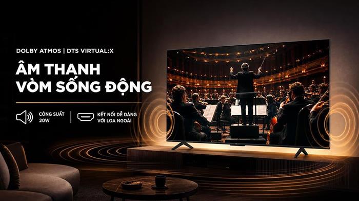 Google Tivi QLED TCL 4K 65 inch 65P7L Màu Đen