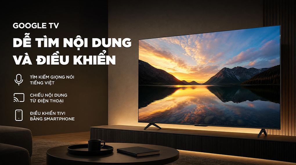 Google Tivi QLED TCL 4K 65 inch 65P7L Màu Đen