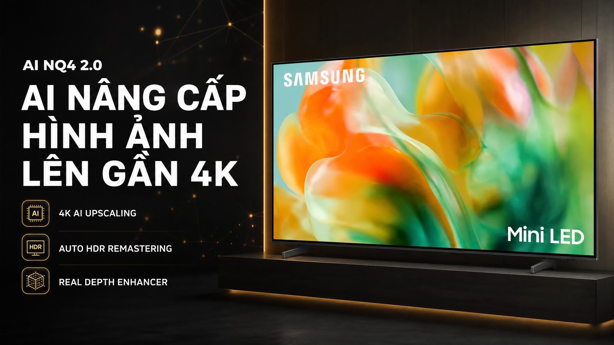 Smart Tivi Mini LED Samsung AI 4K 65 inch UA65M8XHA Màu Đen