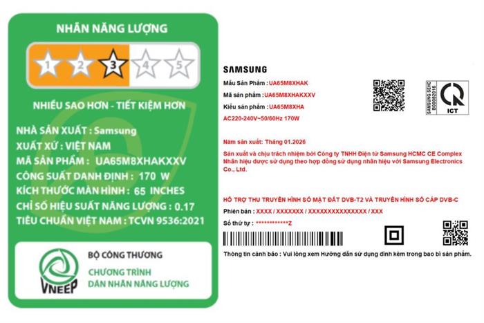 Smart Tivi Mini LED Samsung AI 4K 65 inch UA65M8XHA Màu Đen