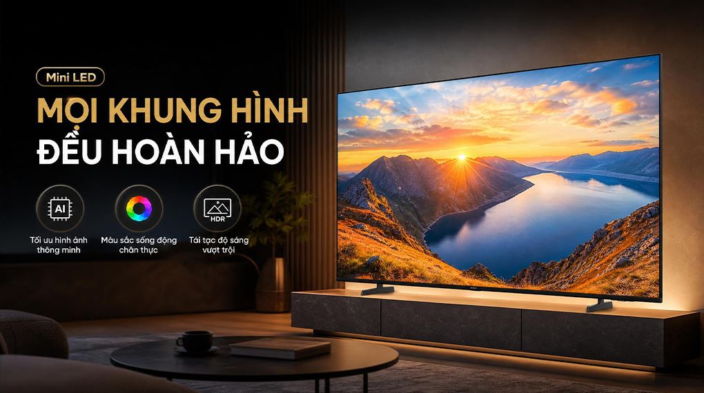 Smart Tivi Mini LED Samsung AI 4K 55 inch UA55M8XHA Màu Đen