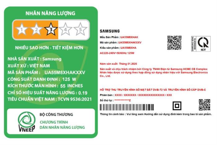 Smart Tivi Mini LED Samsung AI 4K 55 inch UA55M8XHA Màu Đen