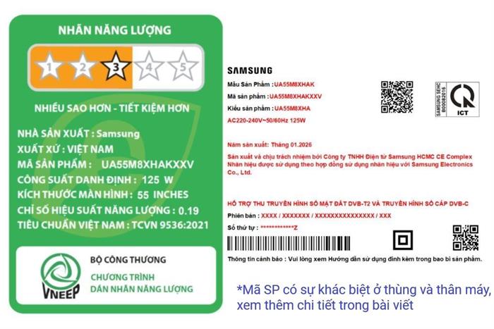 Smart Tivi Mini LED Samsung AI 4K 55 inch UA55M8XHA Màu Đen