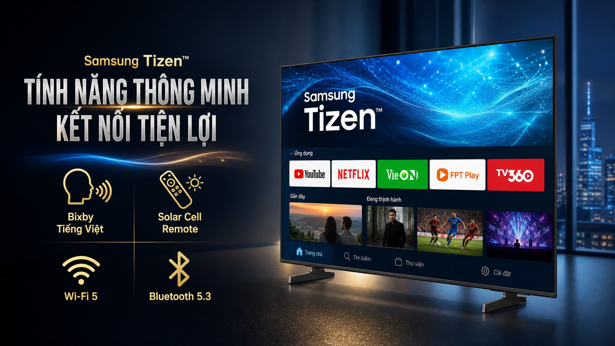 Smart Tivi Crystal UHD Samsung AI 4K 43 inch UA43U8500H Màu Đen