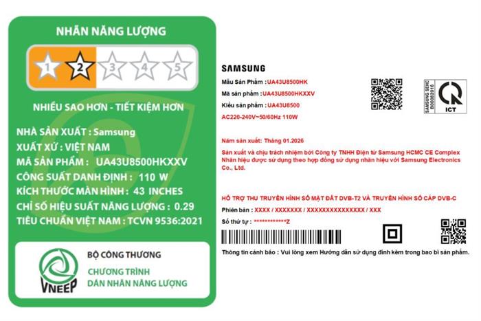 Smart Tivi Crystal UHD Samsung AI 4K 43 inch UA43U8500H Màu Đen