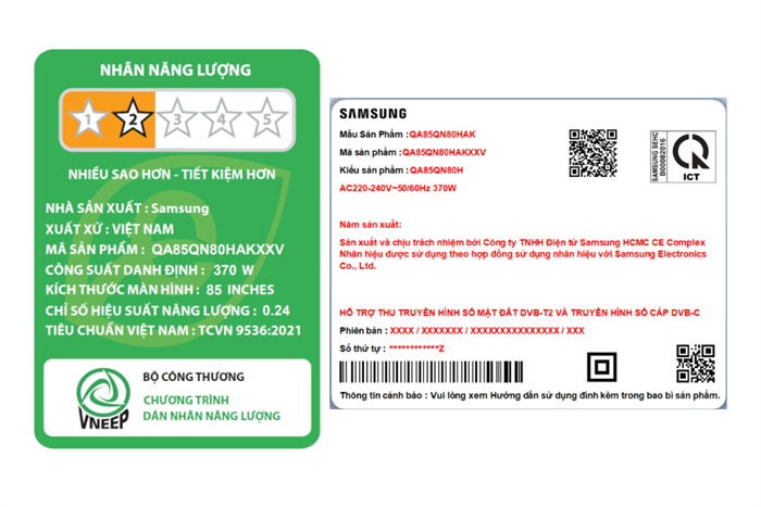 Smart Tivi Neo QLED Samsung AI 4K 85 inch QA85QN80HA Màu Đen