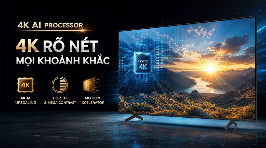 Smart Tivi Crystal UHD Samsung AI 4K 65 inch UA65U8500H Màu Đen