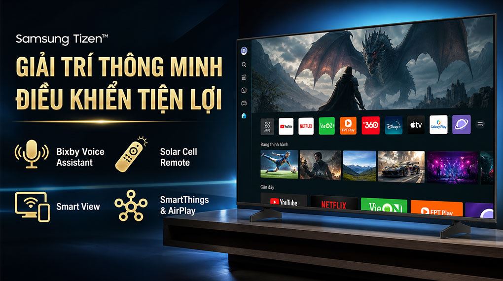 Smart Tivi Crystal UHD Samsung AI 4K 65 inch UA65U8500H Màu Đen