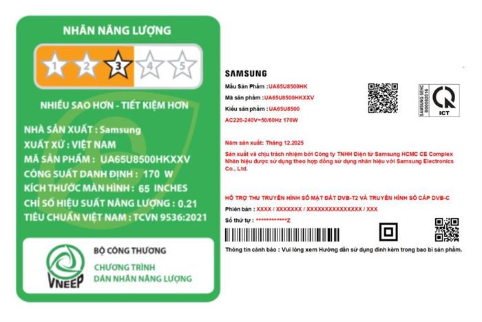 Smart Tivi Crystal UHD Samsung AI 4K 65 inch UA65U8500H Màu Đen