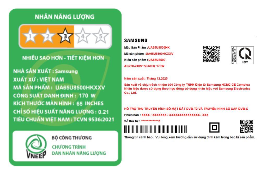 Smart Tivi Crystal UHD Samsung AI 4K 65 inch UA65U8500H Màu Đen