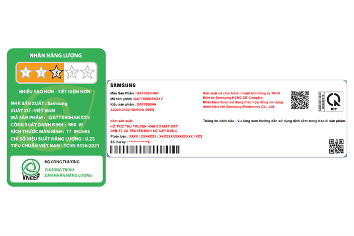 Smart Tivi OLED Samsung AI 4K 77 inch QA77S90HA Màu Đen