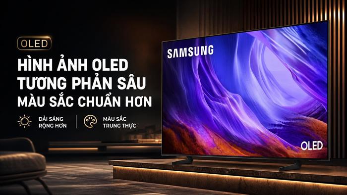 Smart Tivi OLED Samsung AI 4K 65 inch QA65S85HA Màu Đen