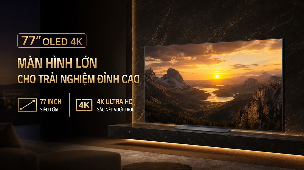 Smart Tivi OLED LG AI 4K 77 inch OLED77C6PSA Màu Đen