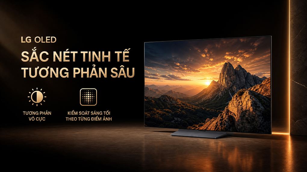 Smart Tivi OLED LG AI 4K 77 inch OLED77C6PSA Màu Đen