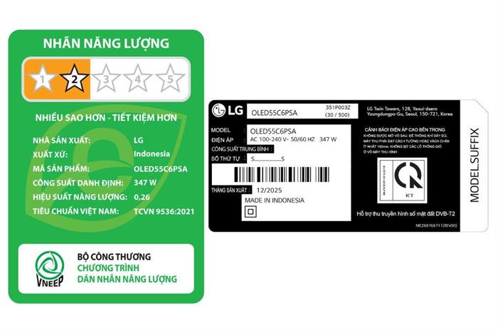 Smart Tivi OLED LG AI 4K 55 inch OLED55C6PSA Màu Đen