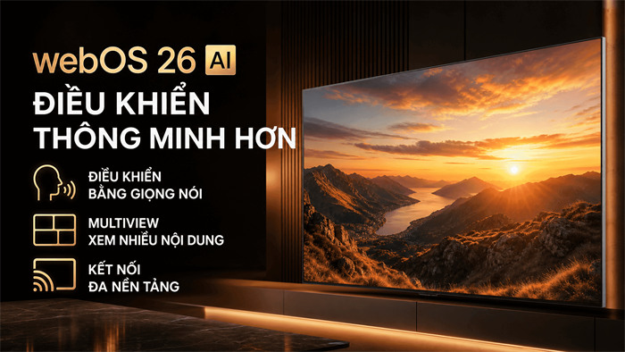 Smart Tivi OLED LG AI 4K 65 inch OLED65G6PSA Màu Đen