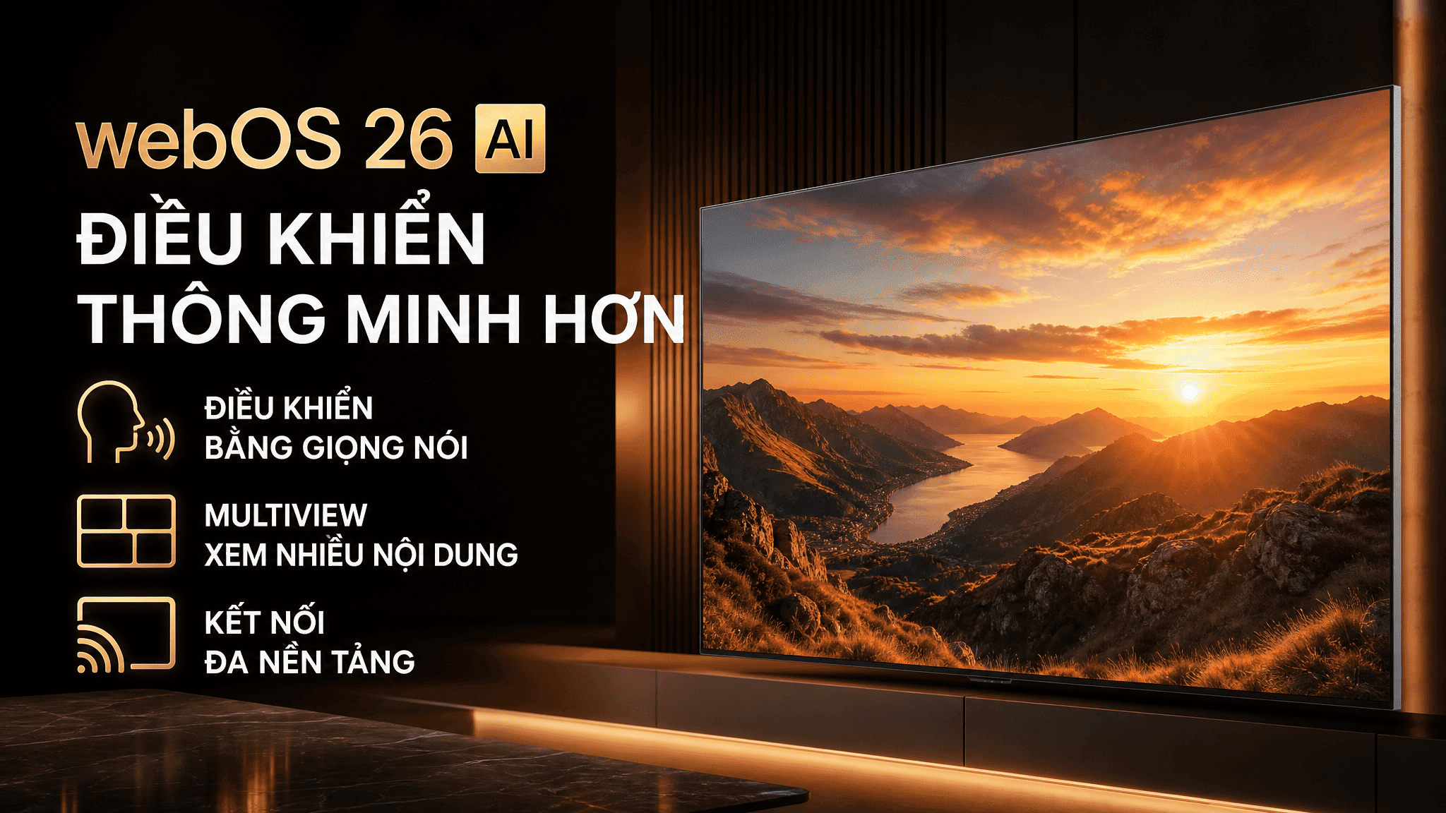 Smart Tivi OLED LG AI 4K 65 inch OLED65G6PSA Màu Đen