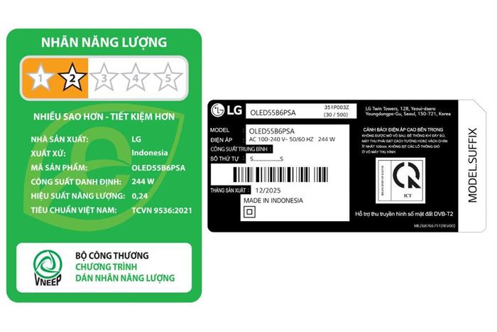 Smart Tivi OLED LG AI 4K 55 inch OLED55B6PSA Màu Đen