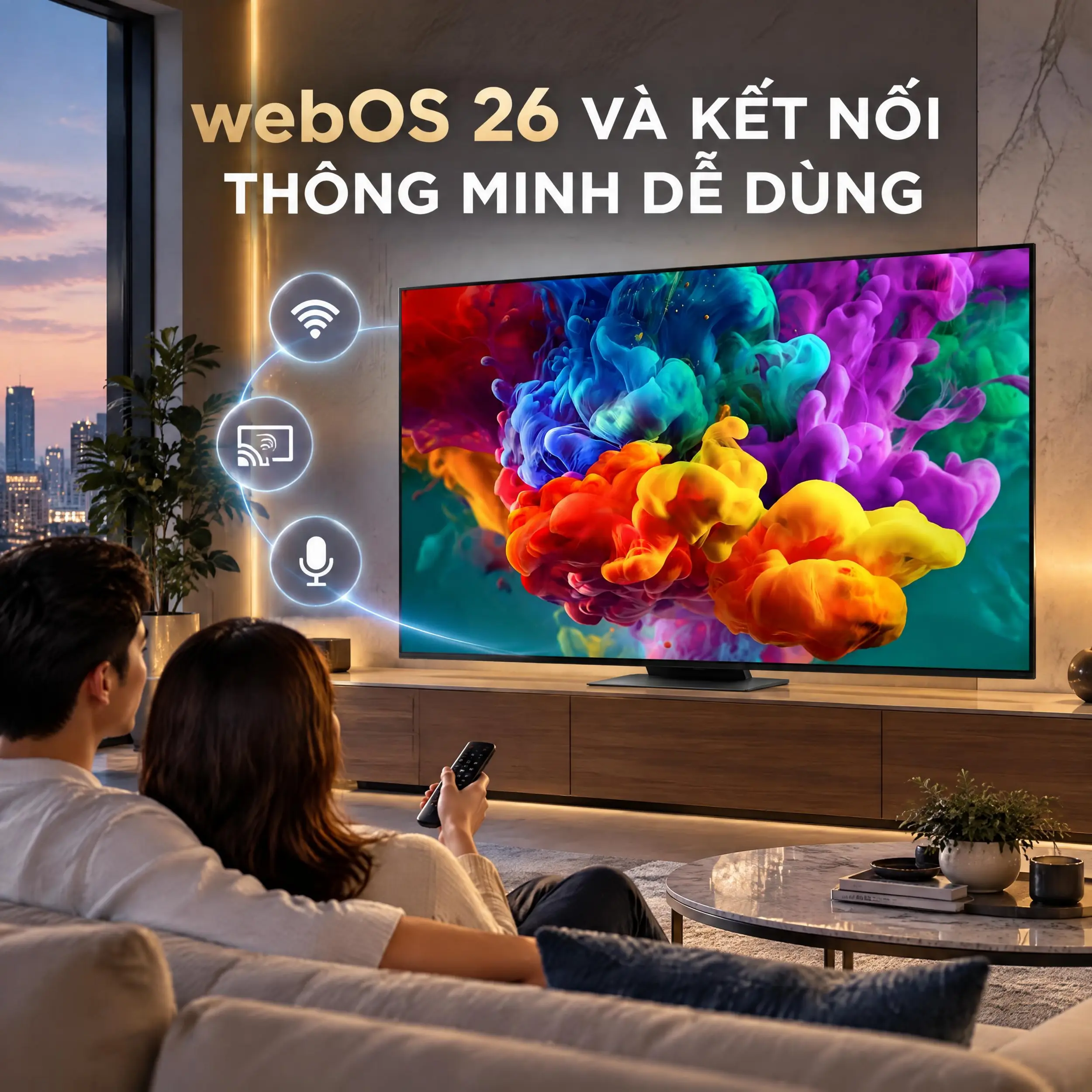 Smart Tivi QNED LG AI 4K 100 inch 100QNED86BS - webOS 26 và kết nối thông minh dễ dùng Smart Tivi QNED LG AI 4K 100 inch 100QNED86BS - webOS 26 và kết nối thông minh dễ dùng
