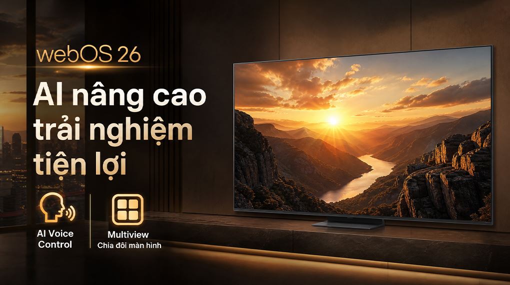 Smart Tivi QNED LG AI 4K 86 inch 86QNED86BSA Màu Đen