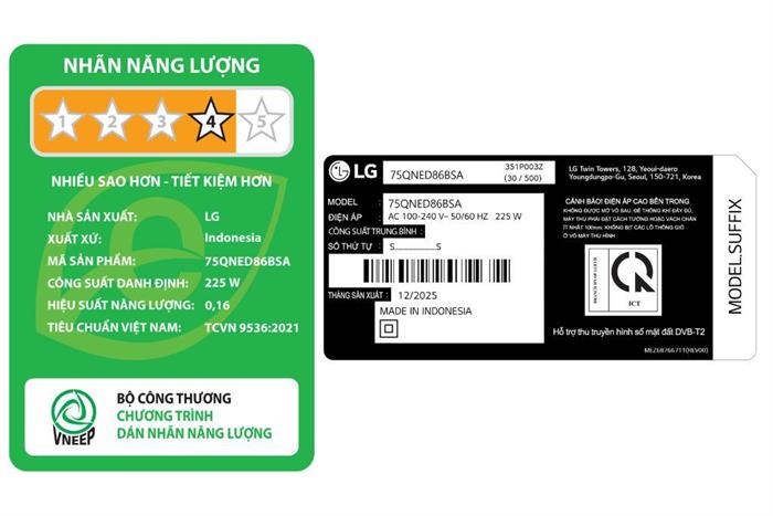 Smart Tivi QNED LG AI 4K 75 inch 75QNED86BSA Màu Đen