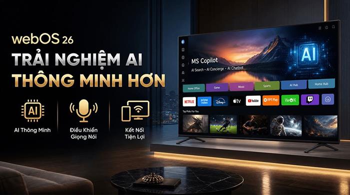 Smart Tivi QNED LG AI 4K 85 inch 85QNED70BSA Màu Đen