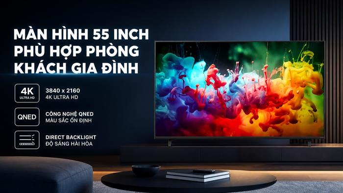 Smart Tivi QNED LG AI 4K 55 inch 55QNED70BSA Màu Đen