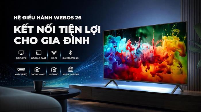 Smart Tivi QNED LG AI 4K 43 inch 43QNED70BSA Màu Đen
