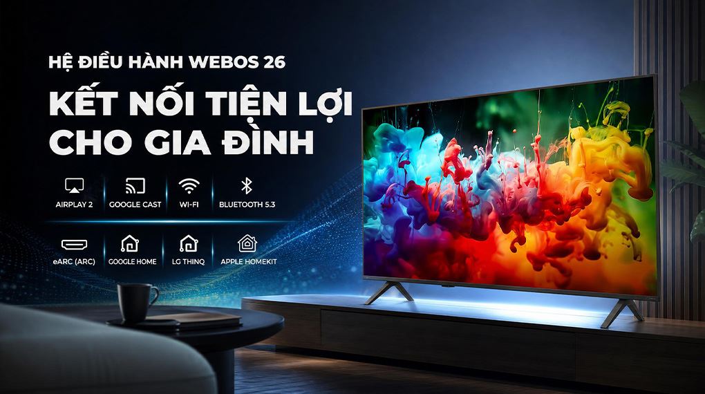 Smart Tivi QNED LG AI 4K 43 inch 43QNED70BSA Màu Đen
