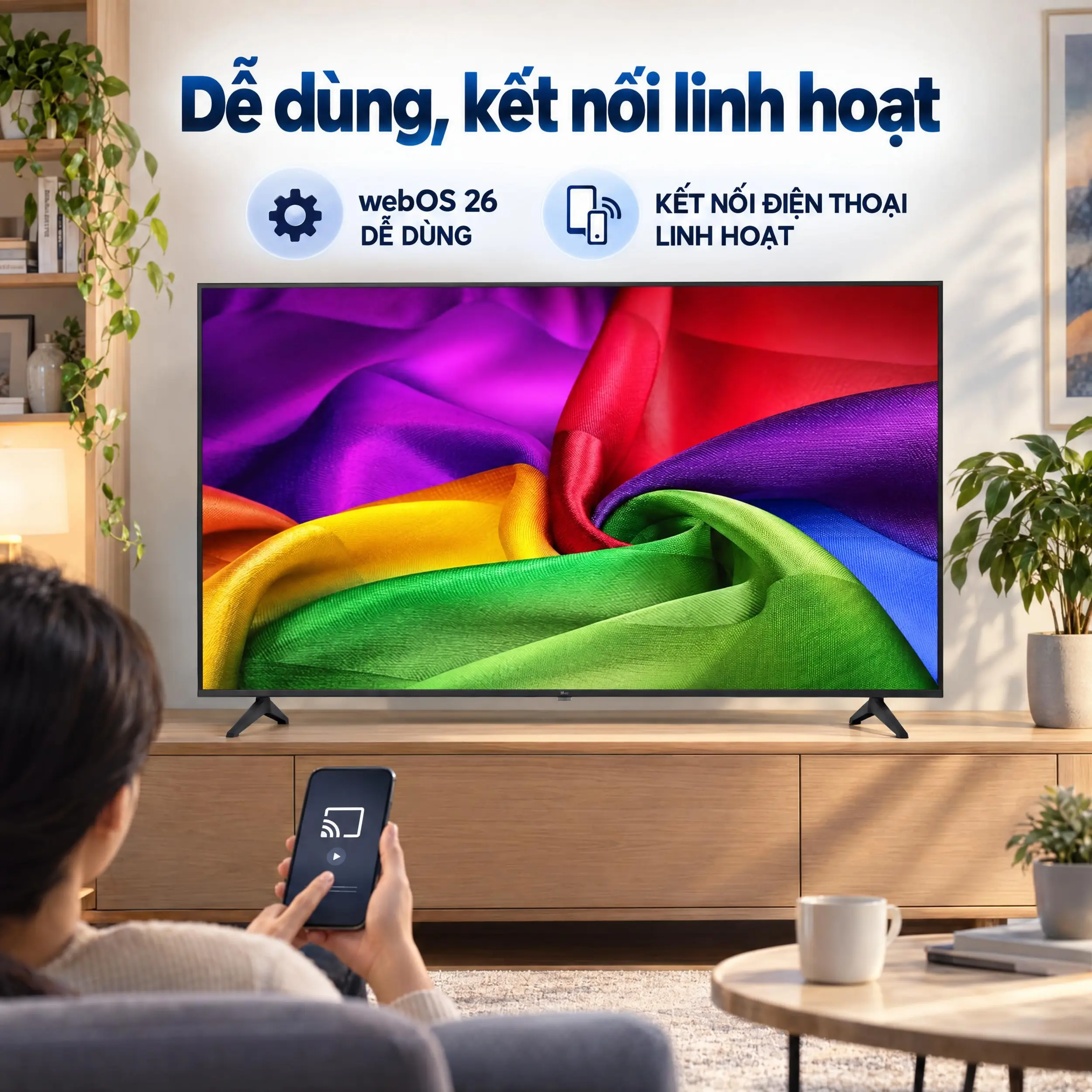 Smart Tivi LG AI 4K 55 inch 55NU805BPSB - webOS 26 dễ dùng, kết nối điện thoại linh hoạt
