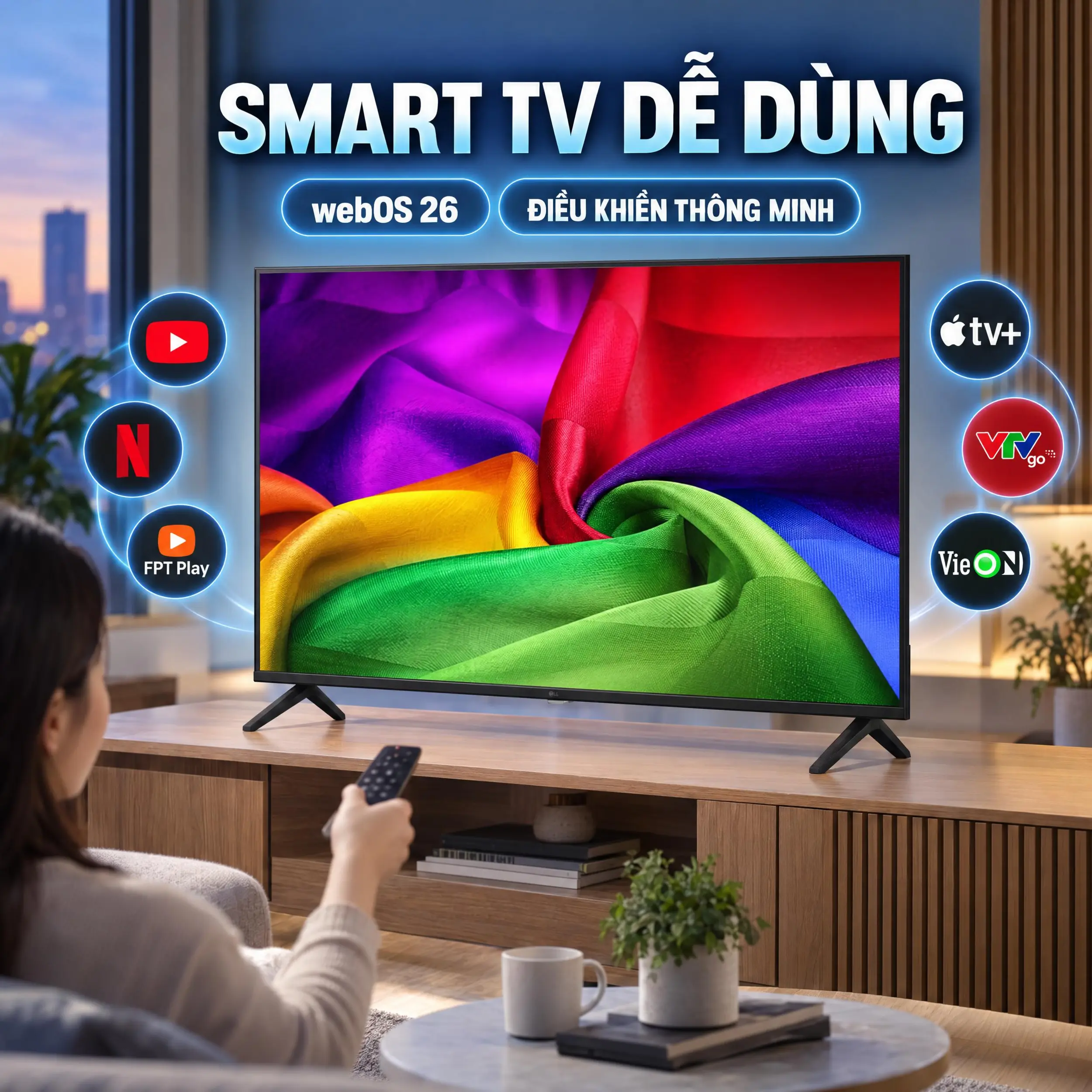 Smart Tivi LG AI 4K 43 inch 43NU805BPSC - webOS 26 tiện cho xem online và điều khiển thông minh