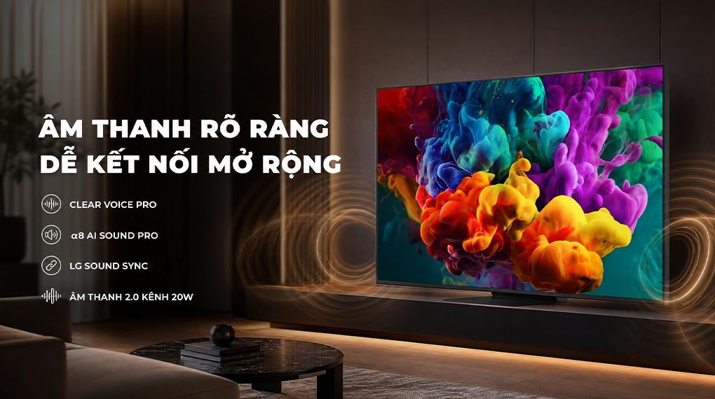 Smart Tivi QNED LG AI 4K 65 inch 65QNED86BSA Màu Đen