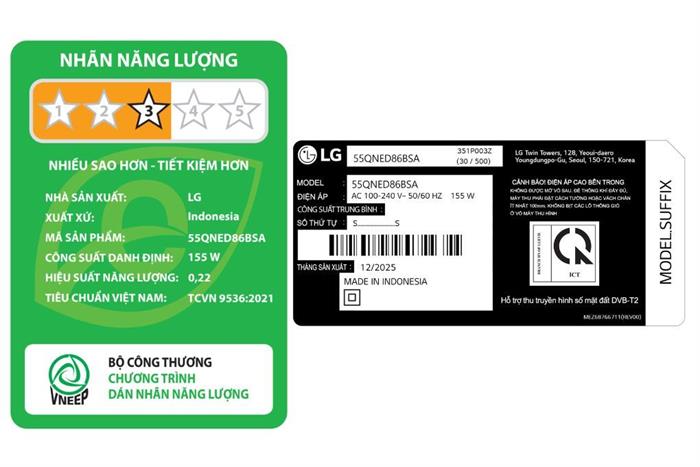 Smart Tivi QNED LG AI 4K 55 inch 55QNED86BSA Màu Đen