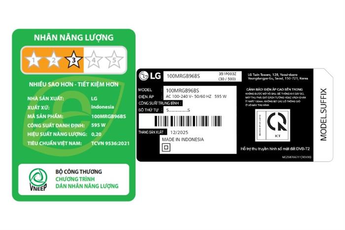 Smart Tivi Micro RGB LG AI 4K 100 inch 100MRGB96BS Màu Đen