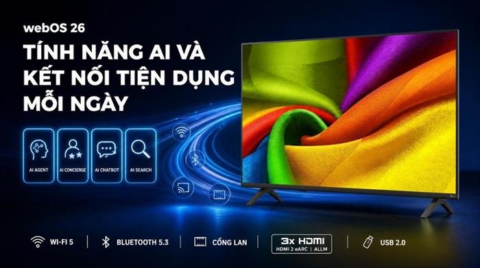 Smart Tivi LG AI 4K 43 inch 43NU855BPSA Màu Đen