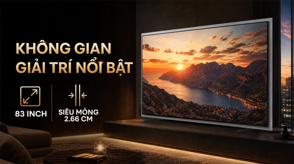 Smart Tivi OLED Samsung AI 4K 83 inch QA83S95HX Màu Đen
