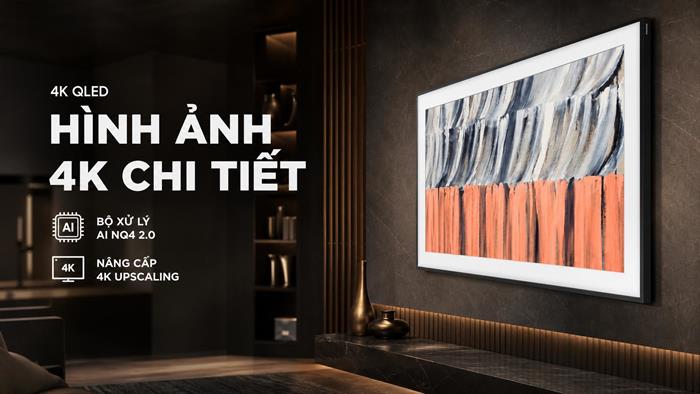 Smart Tivi Khung Tranh The Frame QLED Samsung AI 4K 65 inch QA65LS03HE Màu Đen