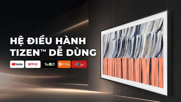 Smart Tivi Khung Tranh The Frame QLED Samsung AI 4K 65 inch QA65LS03HE Màu Đen