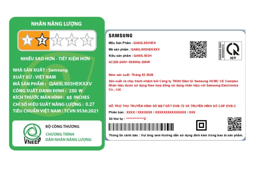 Smart Tivi Khung Tranh The Frame QLED Samsung AI 4K 65 inch QA65LS03HE Màu Đen
