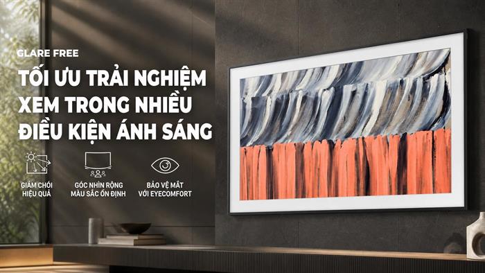 Smart Tivi Khung Tranh The Frame QLED Samsung AI 4K 55 inch QA55LS03HE Màu Đen