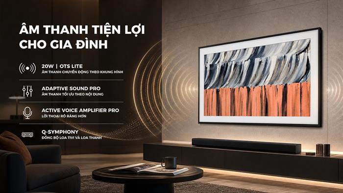 Smart Tivi Khung Tranh The Frame QLED Samsung AI 4K 55 inch QA55LS03HE Màu Đen