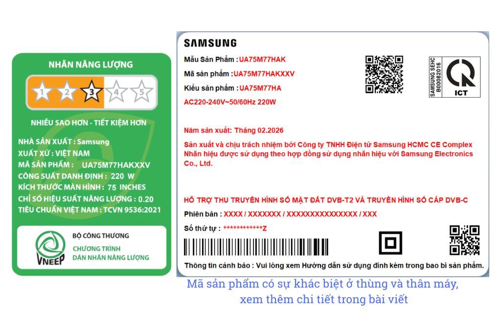 Smart Tivi Mini LED Samsung AI 4K 75 inch UA75M77HA Màu Đen