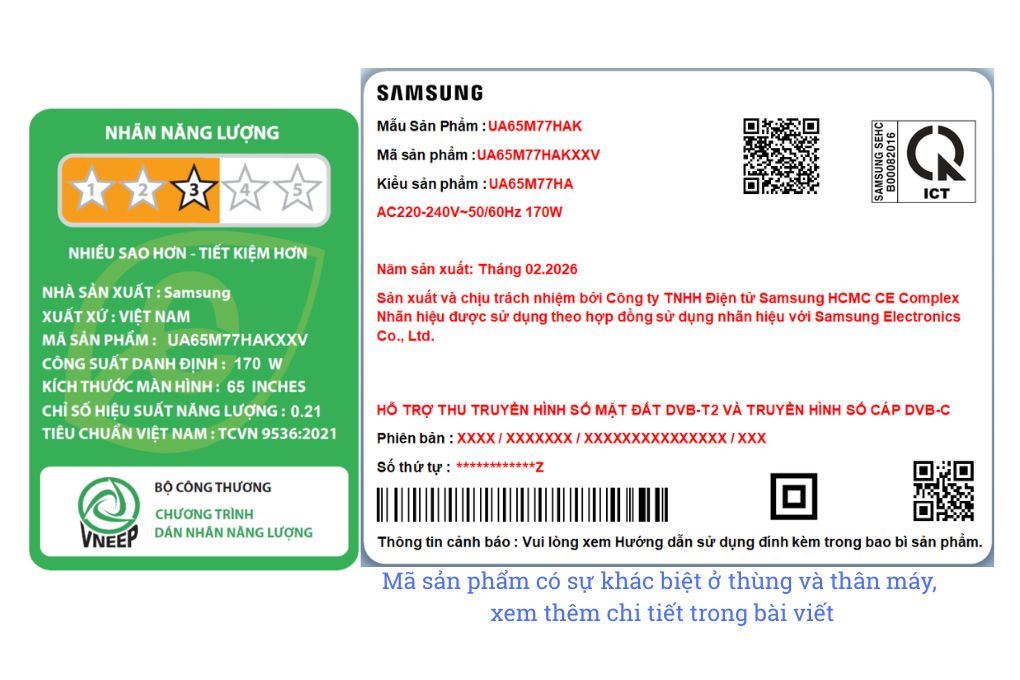 Smart Tivi Mini LED Samsung AI 4K 65 inch UA65M77HA Màu Đen