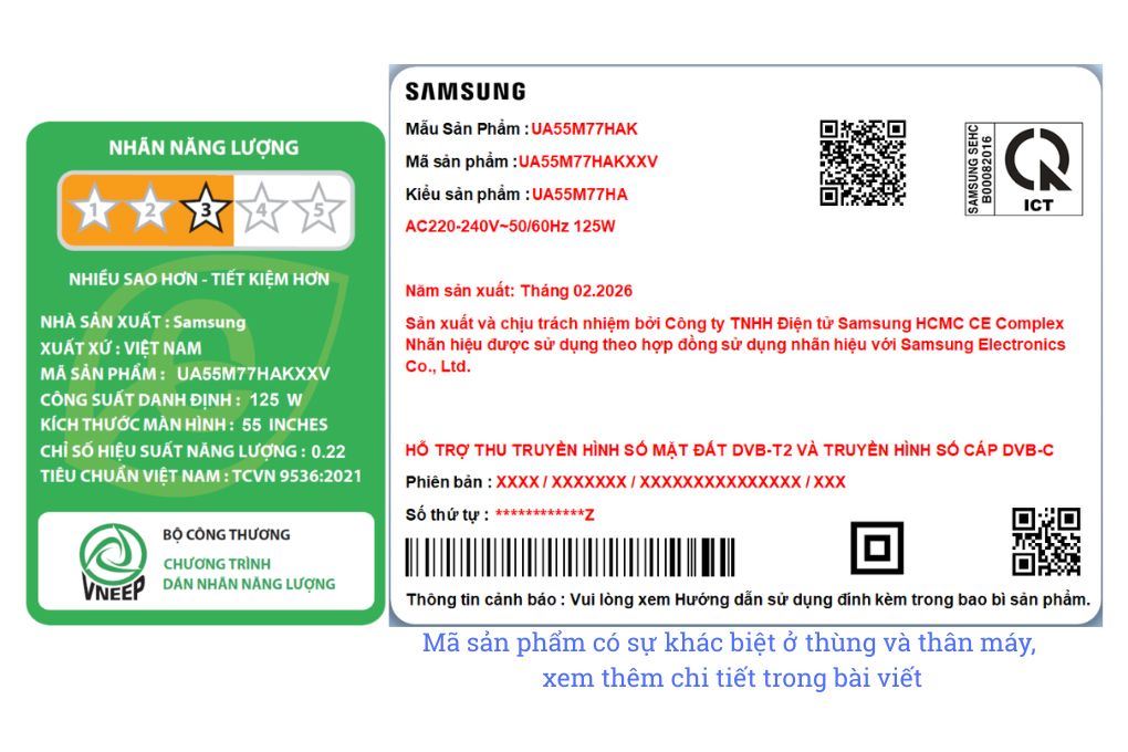 Smart Tivi Mini LED Samsung AI 4K 55 inch UA55M77HA Màu Đen