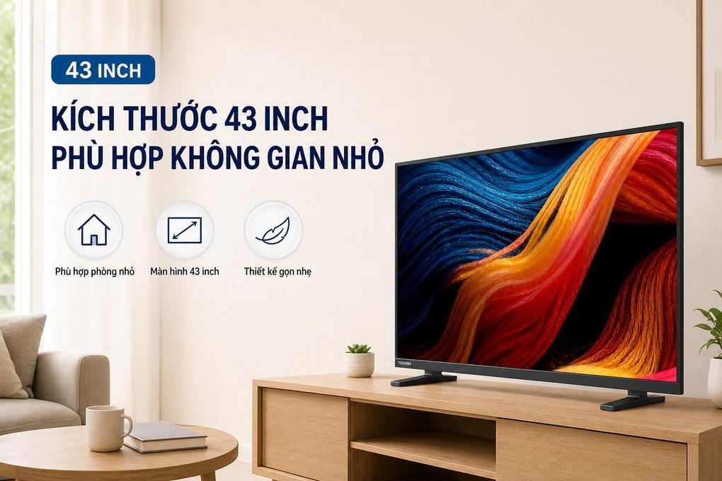 Smart Tivi QLED Toshiba FHD 43 inch 43V37SP Màu Đen