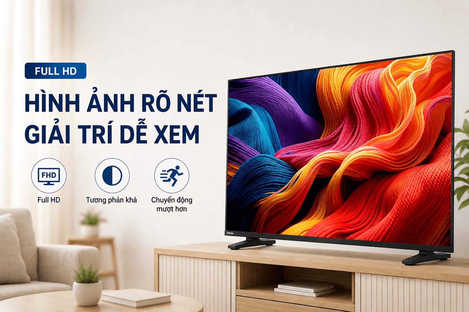 Smart Tivi QLED Toshiba FHD 43 inch 43V37SP Màu Đen
