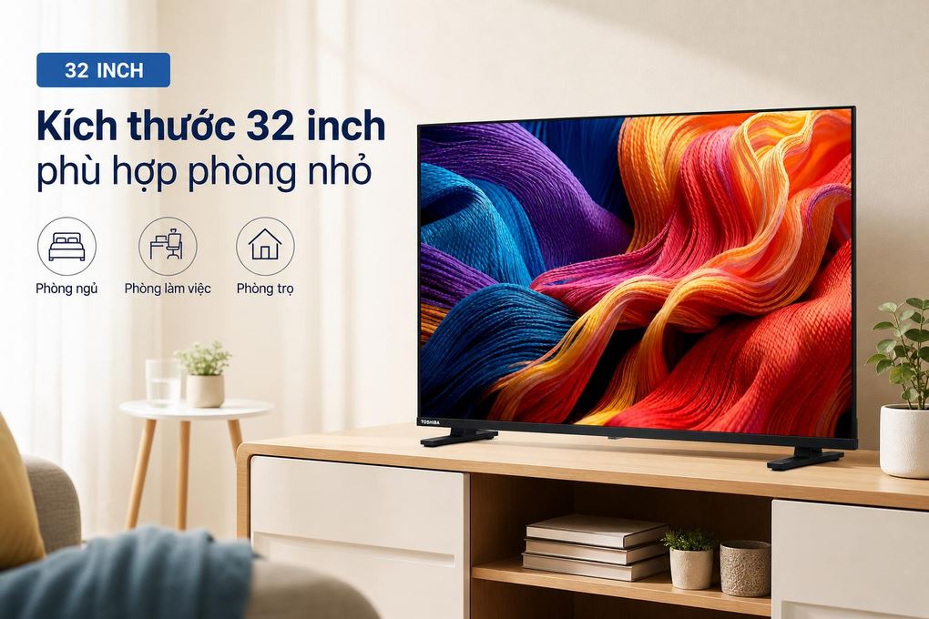 Smart Tivi QLED Toshiba FHD 32 inch 32V37SP Màu Đen