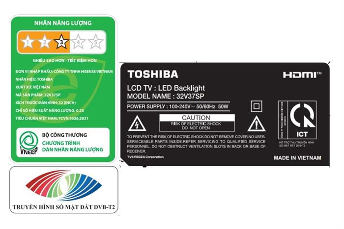 Smart Tivi QLED Toshiba FHD 32 inch 32V37SP Màu Đen